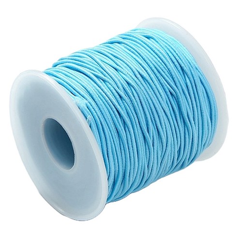 마다꾸미 컬러 고무줄 롤 수경끈 만들기 고무끈 대용량 1.2mm x 50m, 스카이블루, 1개