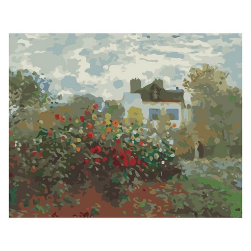 모모픽스페인팅 DIY명화그리기 40 x 50 cm, J16 모네 아르장퇴유 예술가 정원, 1개