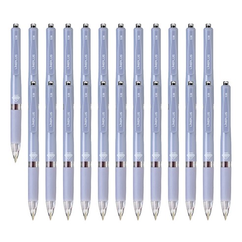 라인플러스 라인1 크리스탈볼펜 0.38mm, 라벤더 + 흑색, 24개