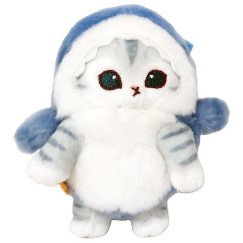 모후샌드 고등어냥 상어코스튬 가방고리 인형, 13cm, 혼합색상, 1개