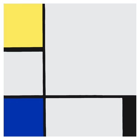 모모픽스페인팅 DIY 명화그리기 세트 40 x 40 cm, E10 몬드리안 노랑파랑검정, 1세트