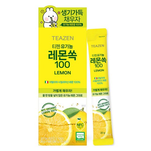 티젠 유기농 레몬쏙 100, 20g, 14개