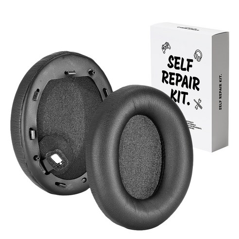 스페이스쉴드 소니 SONY WH-1000XM4 호환 헤드셋 이어 패드 커버, 블랙, 1개