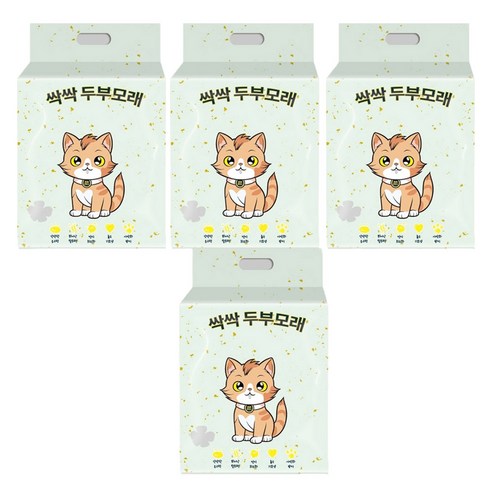 메디펫 싹싹 두부 고양이모래, 4개, 8L, 무향