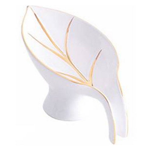 투데이리빙 고급 세라믹 비누 받침대 나뭇잎, 화이트(R99458W), 1개