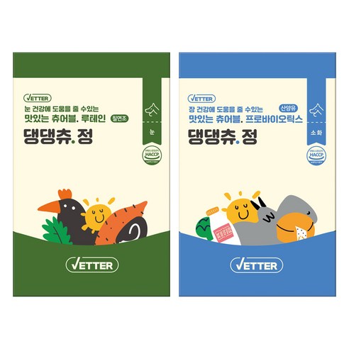 베터 반려동물 댕댕츄정 츄어블 영양제 프로바이오틱스 30p + 루테인 30p 세트, 1세트, 프로바이오틱스(산양유), 루테인(칠면조)