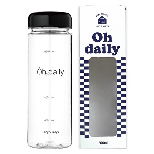 오데일리 트라이탄 보온보냉 물병, 블랙, 1개, 500ml