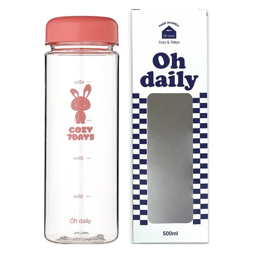 오데일리 트라이탄 보틀 베이직캡, 핑크, 1개, 500ml
