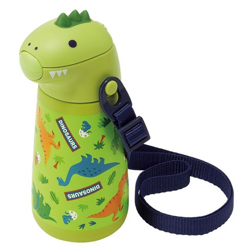 스케이터 캐릭터페이스 보냉 빨대물통 370ml SSH4D, 다이노사우루스, 1개
