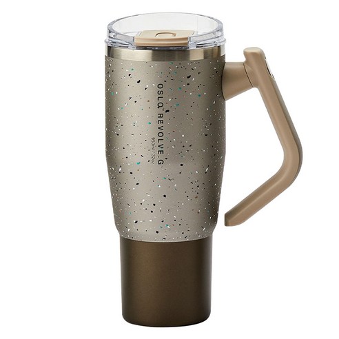 오슬로 리볼브 G 회전 핸들 텀블러, 도트브라운, 950ml, 1개