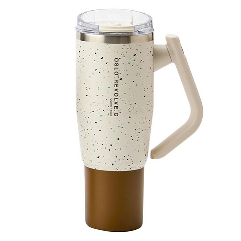 오슬로 리볼브 G 회전 핸들 텀블러, 도트아이보리, 1.2L, 1개