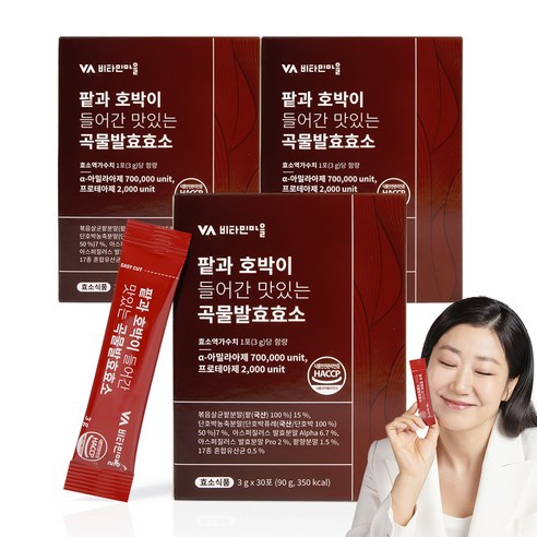 비타민마을 팥과 호박이 들어간 맛있는 곡물 발효 효소 30p, 90g, 3개