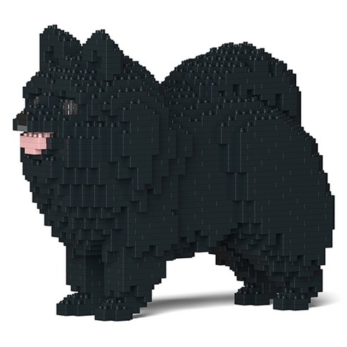 JEKCA 포메라니안 강아지 블럭 S, 블랙, 1개
