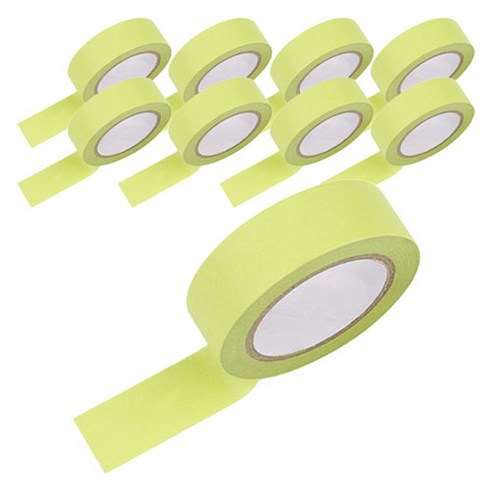 그래다다 컬러 테이프 45mm x 15 mm x 10m, 라임, 9개
