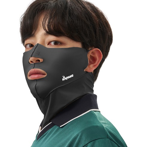 네이팡 UV 자외선차단 넥타입 오픈 스포츠 마스크, 블랙, 1개
