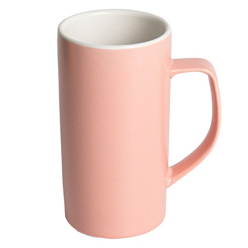 무아 도자기 손잡이 머그 컵 물잔 대 500ml, 핑크, 1개