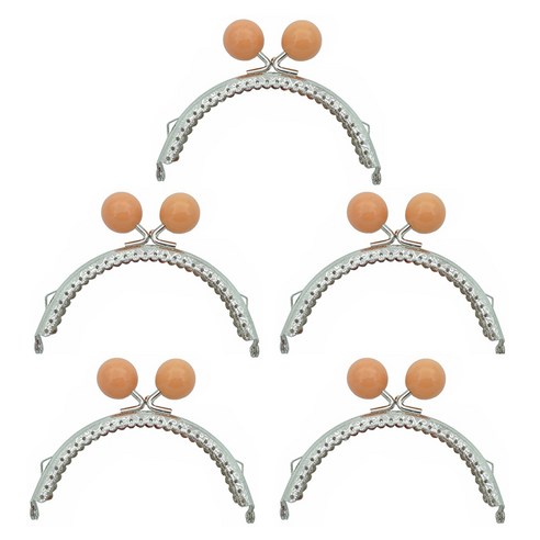 마다꾸미 둥근 프레임 동전지갑 만들기 진주구슬 12.5cm, 오렌지, 5개