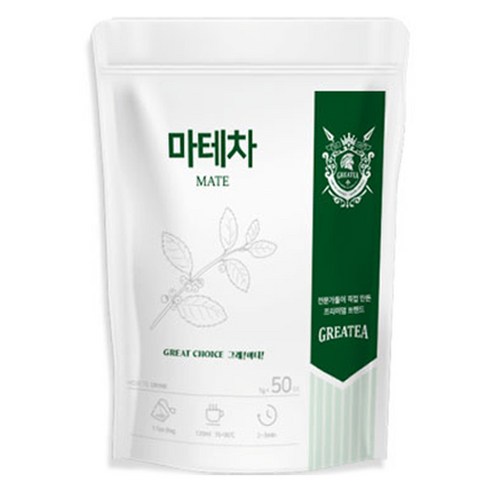 Greatea 마테 차, 1g, 50개입, 1개