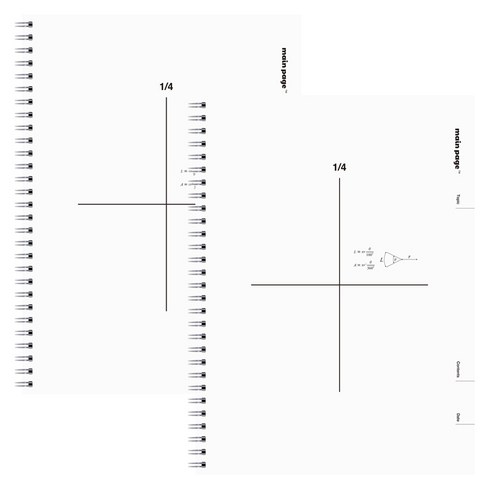 뭉구 메인페이지 항균 수학 연습장 4분할, 2개, 화이트