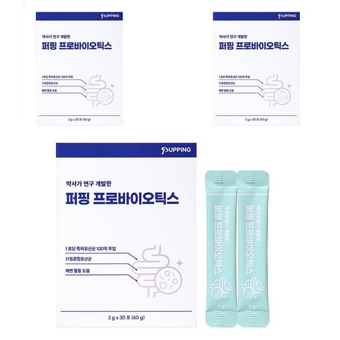 퍼핑 반려동물 프로바이오틱스 영양제, 30회분, 장건강/유산균, 3개