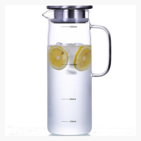 로체스터 스테인리스 내열유리 물병, 혼합색상, 1개, 1.5L