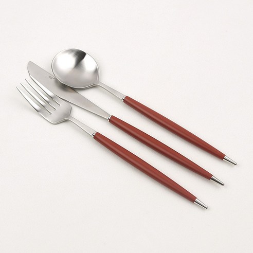 보겐 몽블랑 큐티 커트러리 양식기 세트, 레드, 디너스푼 + 디너나이프 + 디너포크, 1세트