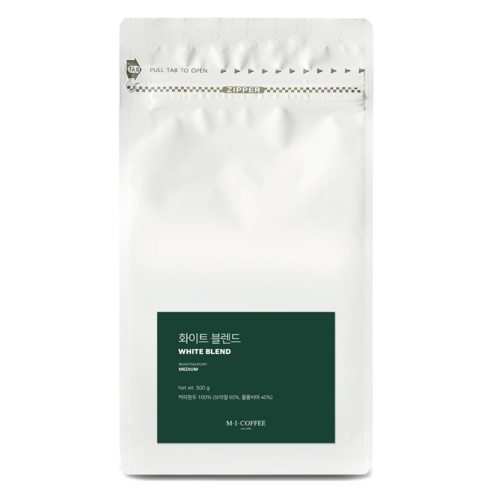 엠아이커피 화이트 블렌드 원두, 홀빈(분쇄안함), 500g, 1개