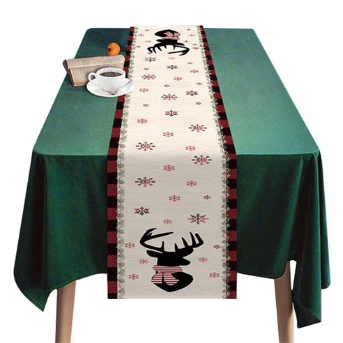 블럭마트 크리스마스 테이블 러너 직각형, type 4, 1개, 183 x 33 cm