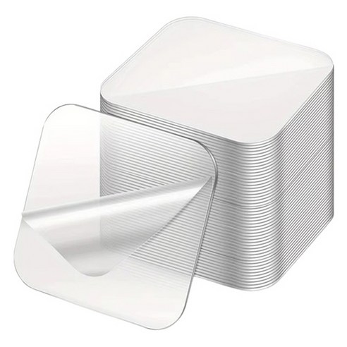 노뉴 사각 실리콘 양면 테이프 6 x 6 cm, 투명, 60개