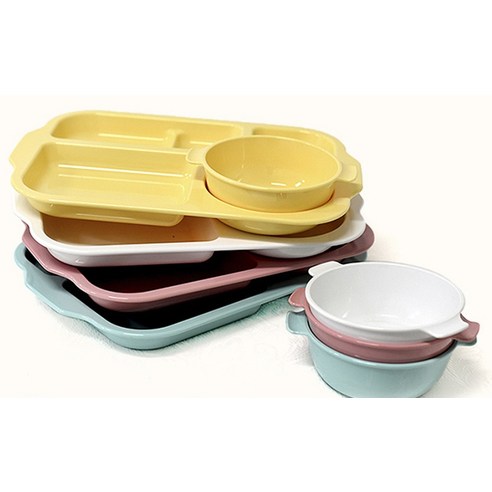 사랑스러운 우리 아이를 위한 안전하고 즐거운 식사, 리빙메이트 유아용 PC 파스텔 식판 세트