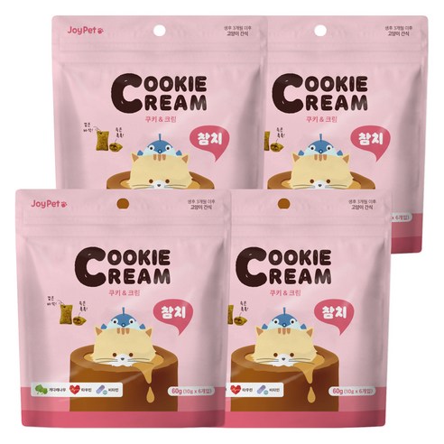 조이펫 쿠키 앤 크림 고양이간식, 참치, 60g, 4개