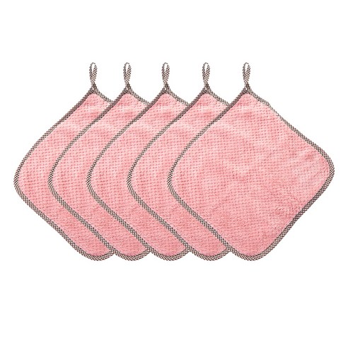 씨오브비 고리 주방 핸드 타올, 핑크, 5개