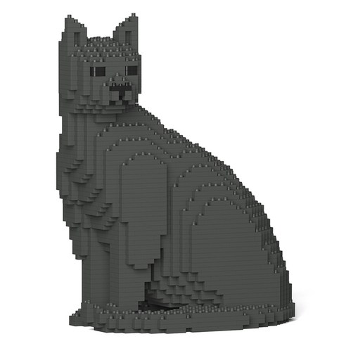 JEKCA 앉은 고양이 블럭 M 대형, 러시안 블루, 1개