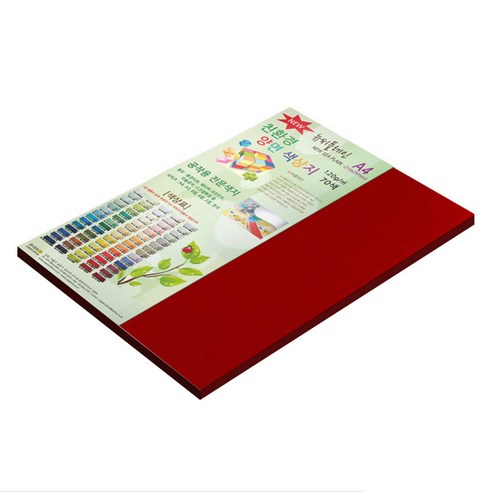 종이문화 뉴씨플레인 양면색상지 A4 120g NO48 빨강색, 40개