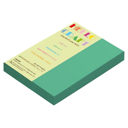 종이문화 뉴씨플레인 얇은 양면색상지 120g No 39 에머랄드색, 132개
