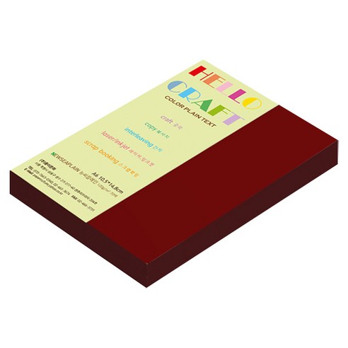 종이문화 뉴씨플레인 얇은 양면색상지 120g No 48 빨강색, 132개