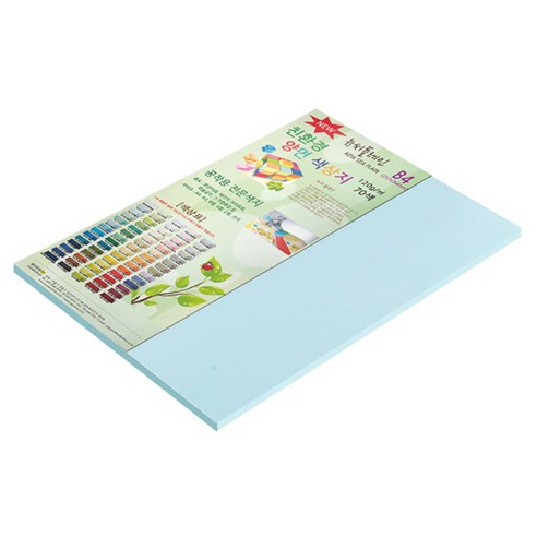 종이문화 뉴씨플레인 얇은 양면색상지 120g No 15 하늘색, 33개