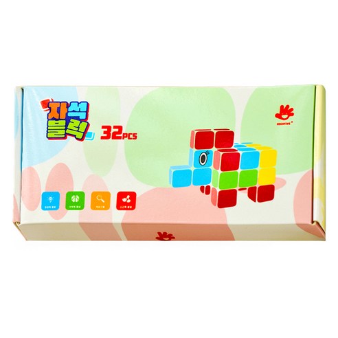 하이파이브 자석 블록 교구 32p, 혼합색상, 1개