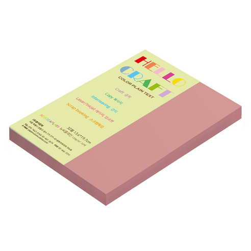 종이문화 뉴씨플레인 얇은 양면색상지 120g No 27 분홍색, 92개