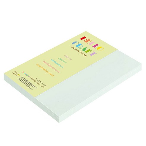 종이문화 뉴씨플레인 얇은 양면색상지 No 67 여린연옥 120g B5, 53개