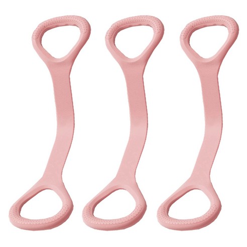 에머블 양손그립 스트레칭 요가 필라테스 롱 텐션벨트, 핑크, 3개