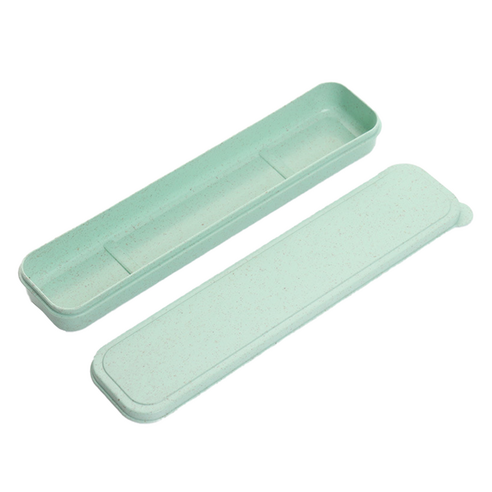 북유럽 컬러 휴대용 수저 보관 케이스 28cm, 그린, 1개