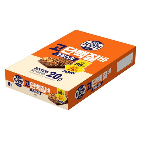 롯데웰푸드 이지프로틴 고단백질바 크리스피 8p, 400g, 1개