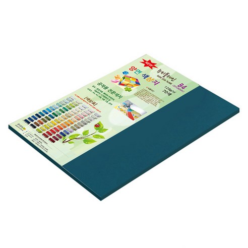 종이문화 뉴씨플레인 얇은 양면 색상지 B4 No 63 청록 120g, 33개, B4(257 x 364 mm)