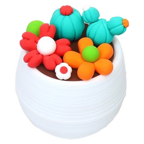 귀여운 미니미 선인장 클레이 지점토 화분 만들기 세트 300g, 4, 1세트