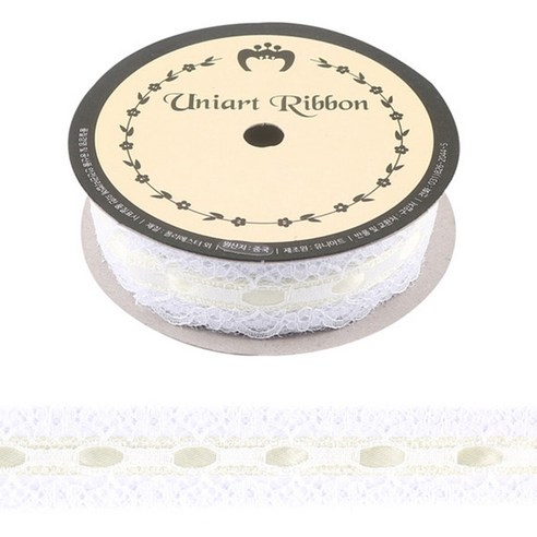 유니아트 공단레이스 25mm 8m, 노랑, 1개