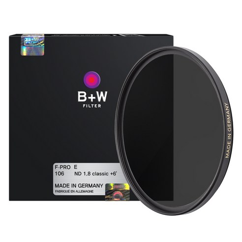 슈나이더 B+W ND Neutral Density 64X 카메라 렌즈 필터 52mm, 1개, F-PRO E 106 ND 1.8 Classic.+6''