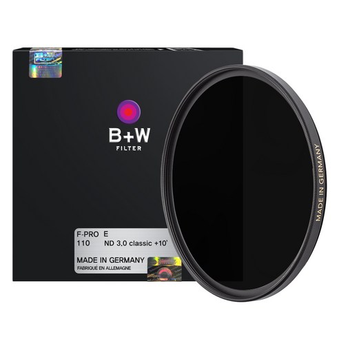 슈나이더 B+W ND Neutral Density 1000X 카메라 렌즈 필터 58mm, 1개, F-PRO E 110 ND 3.0 Classic.+10''