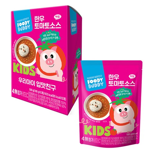 푸디버디 유아용 한우 토마토소스 5p, 혼합맛(쇠고기/토마토), 500g, 1개
