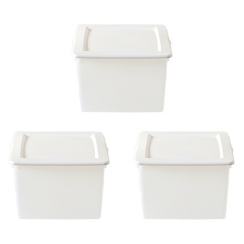 브리다 큐브 리빙박스, 크림화이트, 35L, 3개